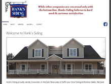 Tablet Screenshot of hankssiding.com
